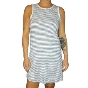 Roxy Striped Casual Midi Tank Dress Black White Size Medium/8 Cotton